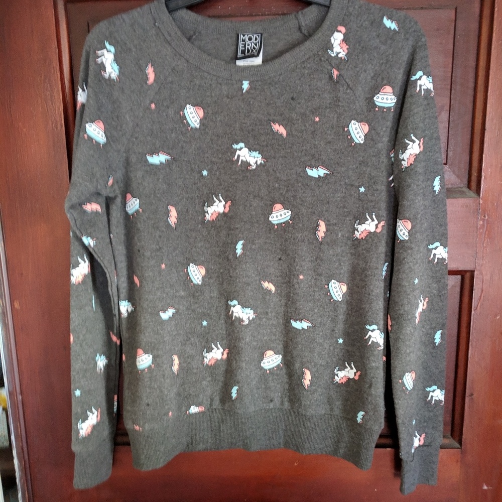Modern Lux unicorn/spaceship sweater
